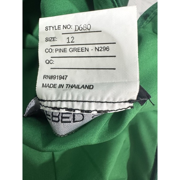 Alfred Sung Bridesmaid Short Pine Green dress Style D680 Size 12 - Picture 5 of 5